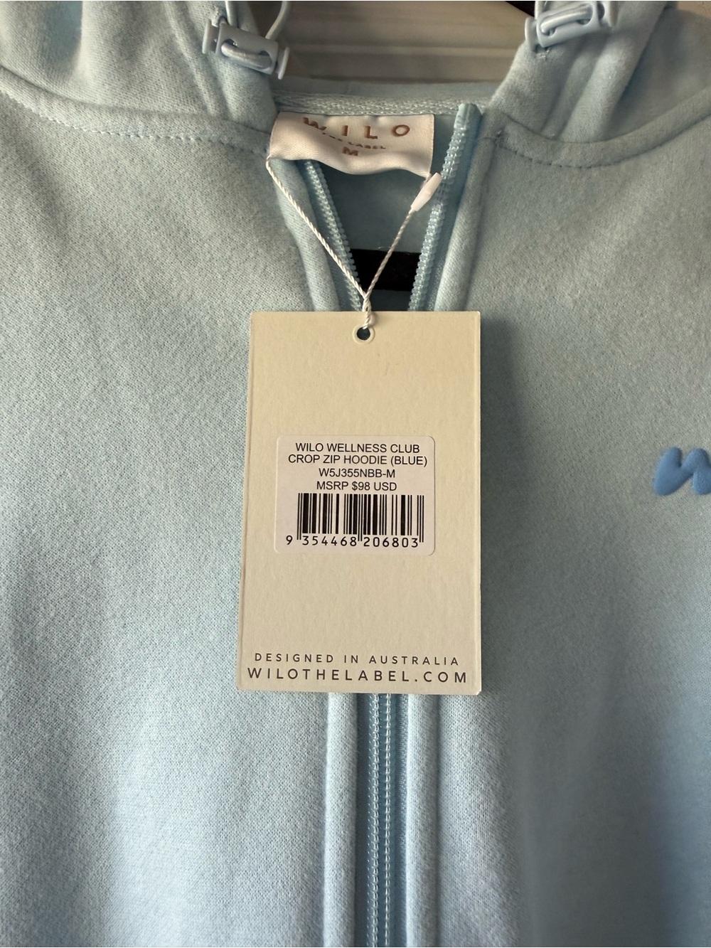 Wilo Women's Light Blue Zip Hoodie - Picture 4 of 4